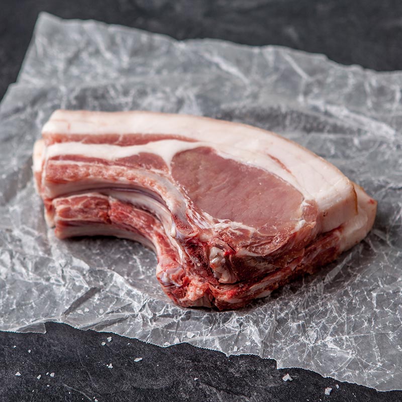 Cuts of raw pork chops